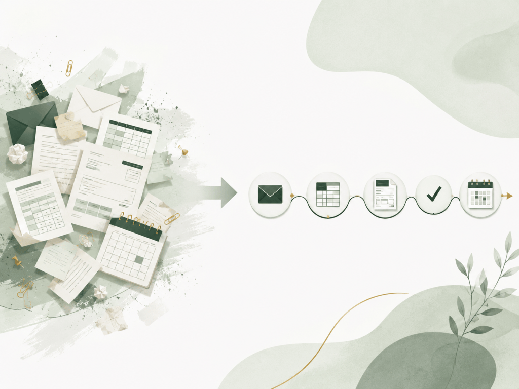 Messy everyday business tasks becoming a clear and manageable workflow